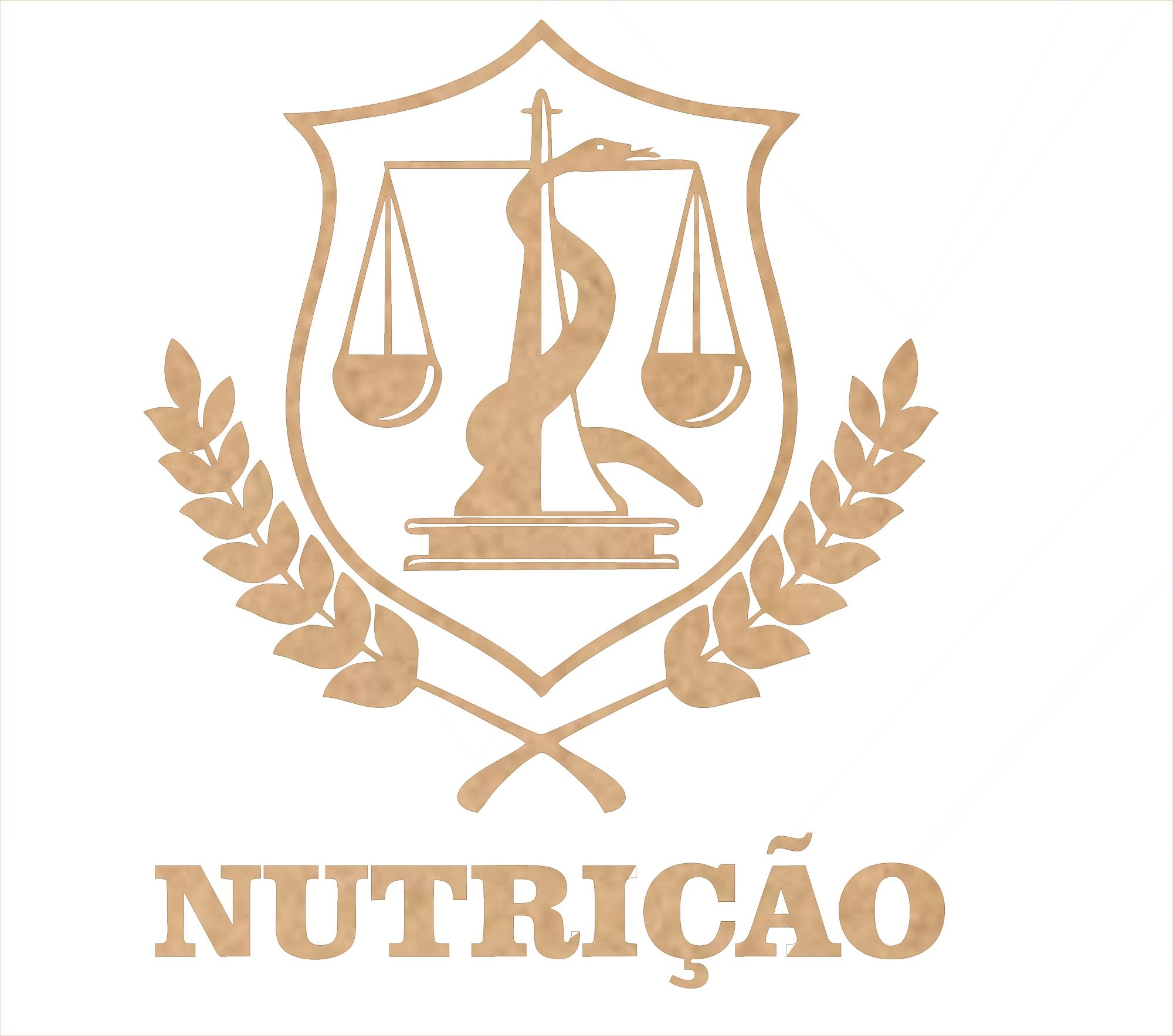 Aplique Recorte Laser Mdf Cru Simbolo Nutricao